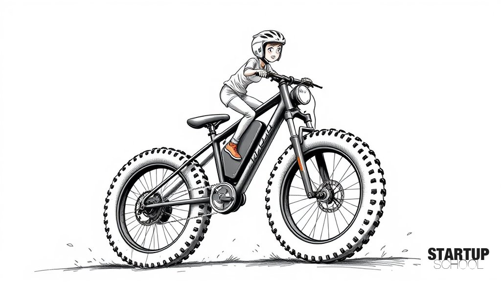 작은 자전거 타는 사람이 거대한 킹불 E-Bike에 반하다